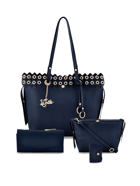 

LaFille Blue Solid Handheld Bag