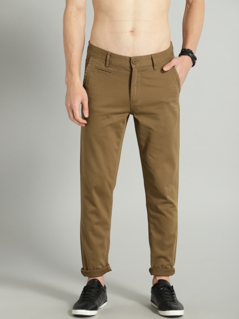 

Roadster Men Khaki Regular Fit Solid Regular Trousers