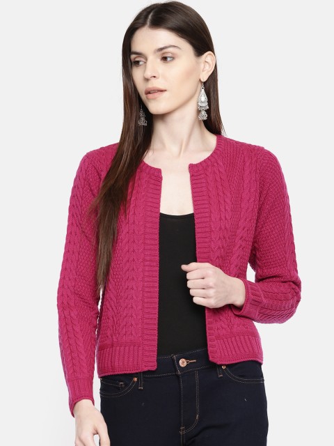 

Anouk Women Magenta Self Design Sweater