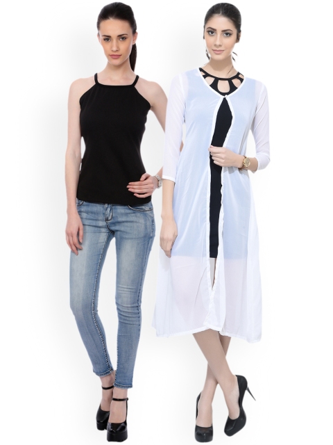 

SCORPIOUS Women Pack of Shrug & Top, White