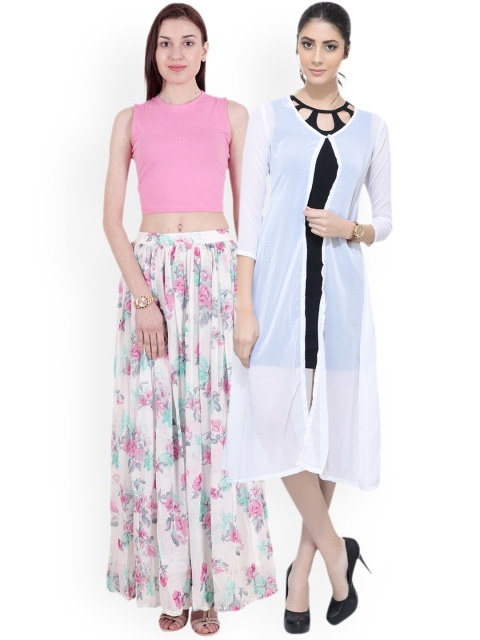 

SCORPIOUS Women Pack of Shrug & Top, White