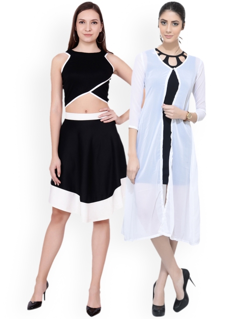 

SCORPIOUS Women Pack of Shrug & Top, White