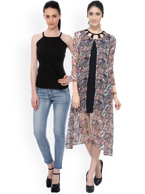 

SCORPIOUS Women Pack of Shrug & Top, Multi