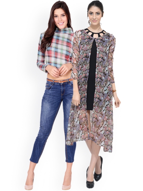 

SCORPIOUS Women Pack of Shrug & Top, Multi
