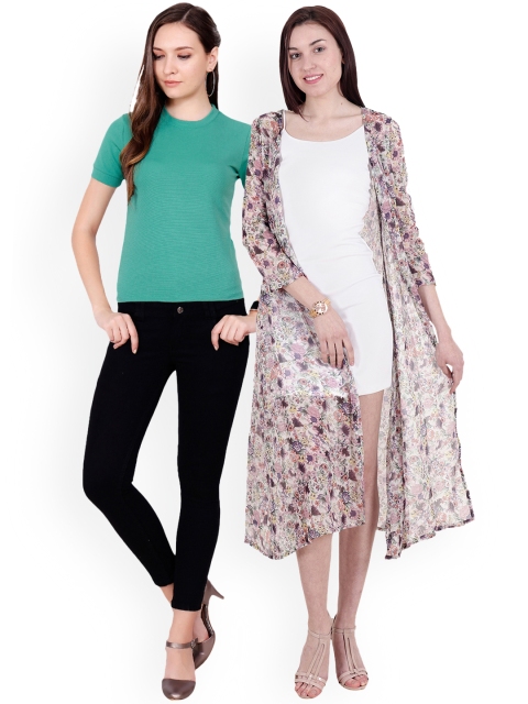 

SCORPIOUS Women Pack of Shrug & Top, Multi