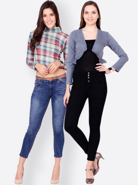 

SCORPIOUS Women Pack of Shrug and Top, Multi