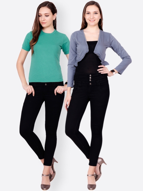 

SCORPIOUS Women Pack of Shrug and Top, Green