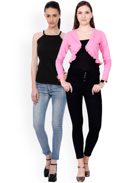 

SCORPIOUS Women Pack of Shrug and Top, Black