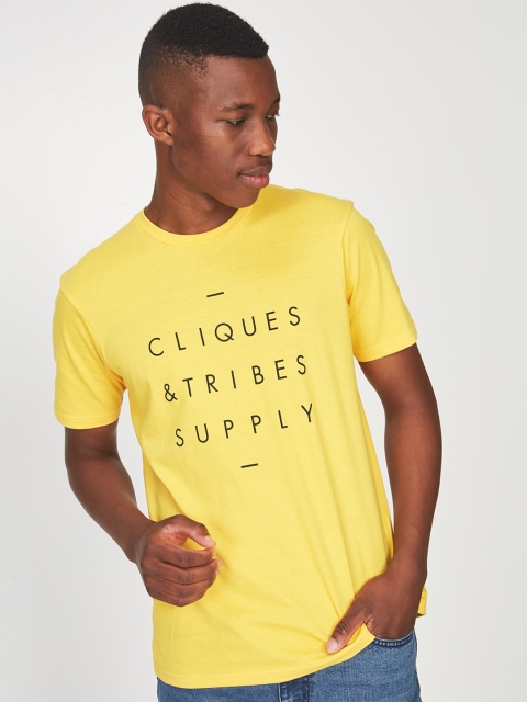 

COTTON ON Men Yellow Printed Round Neck T-shirt