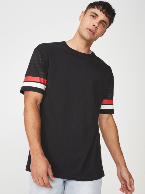 

COTTON ON Men Black Solid Round Neck T-shirt