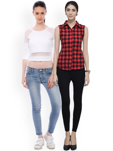 

SCORPIOUS Women Pack of shirt and Top, White