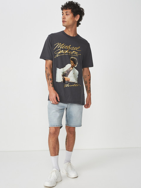 

COTTON ON Men Black Printed Round Neck T-shirt
