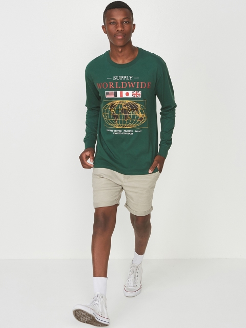 

COTTON ON Men Green Printed Round Neck T-shirt