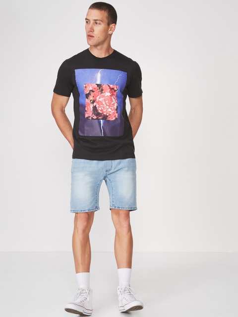 

COTTON ON Men Black Printed Round Neck T-shirt