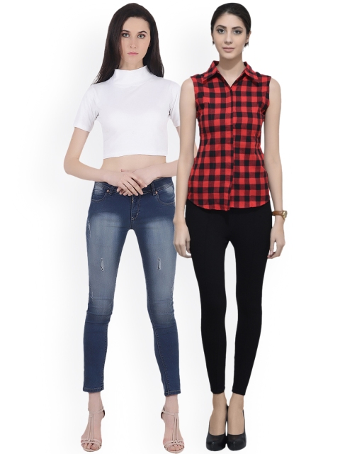

SCORPIOUS Women Pack of Shirt and Top, White