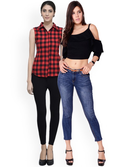 

Scorpious Women Pack of Shirt and Top, Red