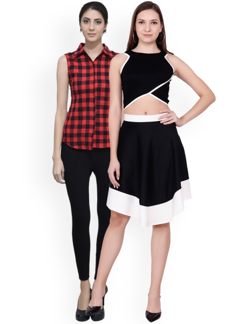 

SCORPIOUS Women Pack of Shirt and Top, Black