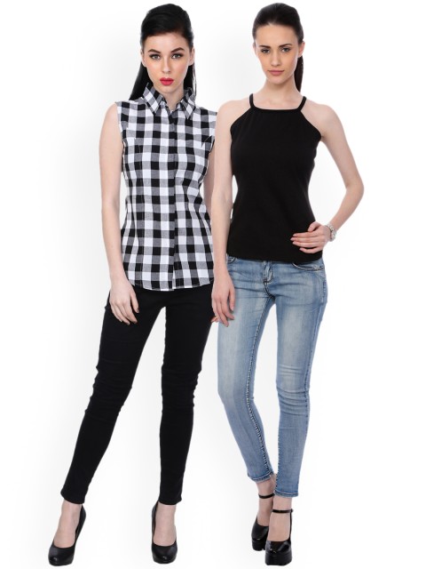 

SCORPIOUS Women Pack of Shirt and Top, Black
