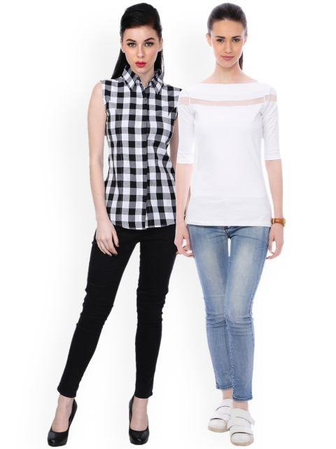 

SCORPIOUS Women Pack of Shirt and Top, White