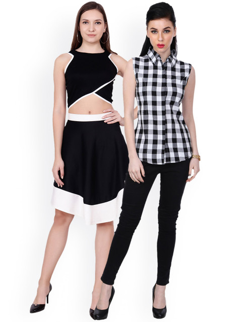 

SCORPIOUS Women Pack of Shirt and Top, Black