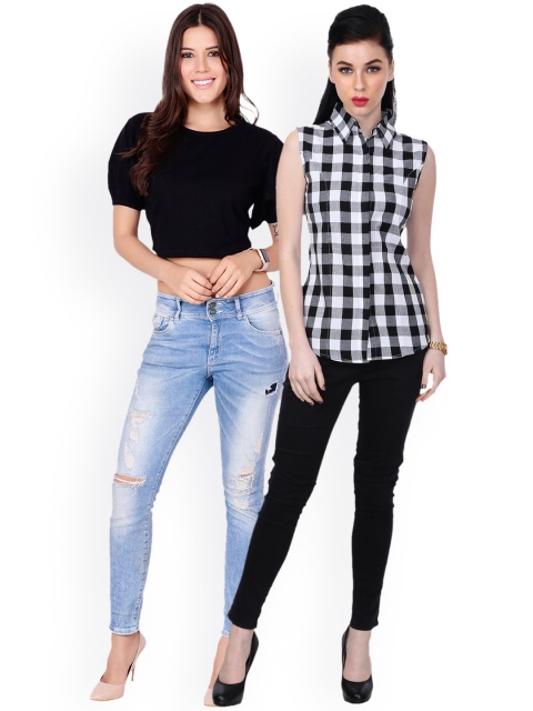 

SCORPIOUS Women Pack of Shirt and Top, Black