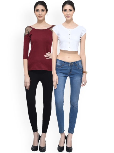 

SCORPIOUS Women Pack of 2 Tops, Maroon