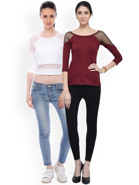 

SCORPIOUS Women Pack of 2 Tops, Maroon