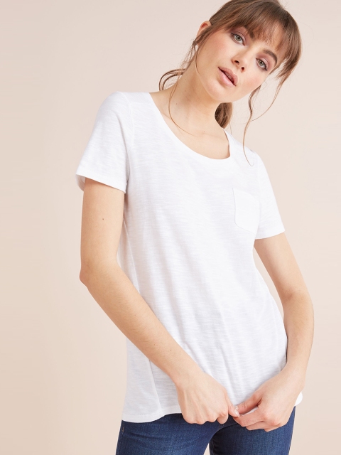 

next Women White Solid Scoop Neck T-shirt