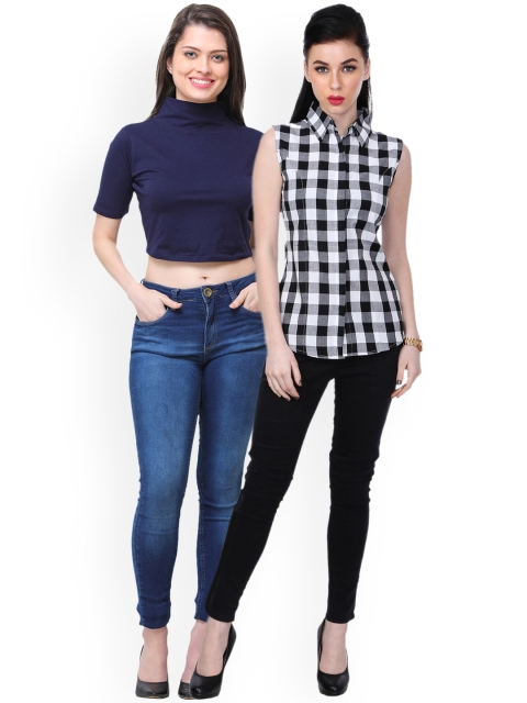 

SCORPIOUS Women Pack of shirt and Top, Blue