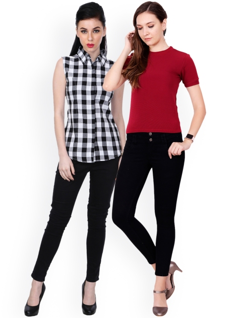 

SCORPIUS Women Pack of 2 Tops, Maroon