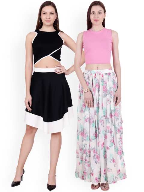 

SCORPIUS Women Pack of 2 Crop Tops, Black