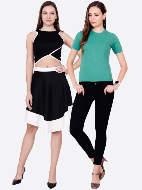 

SCORPIUS Women Pack of 2 Tops, Black