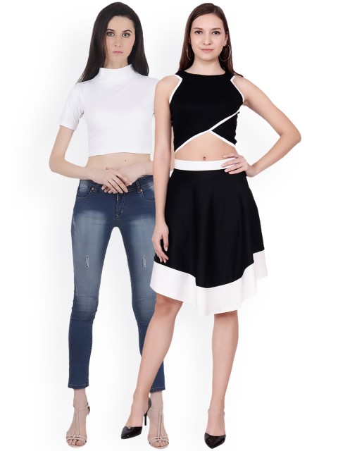 

SCORPIUS Women Pack of 2 Crop Tops, Black