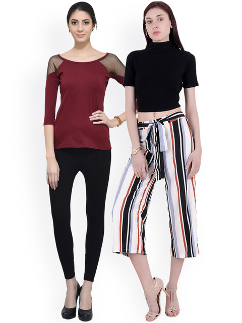

SCORPIUS Women Pack of 2 Tops, Maroon