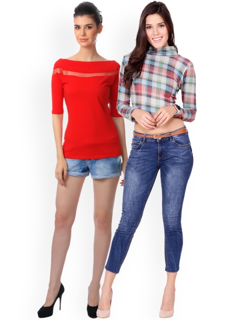 

SCORPIUS Women Pack of 2 Tops, Multi