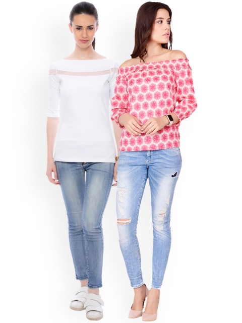 

SCORPIUS Women Pack of 2 Tops, White
