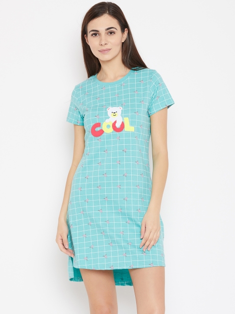 

Sweet Dreams Sea Green Checked Nightdress 2031A9