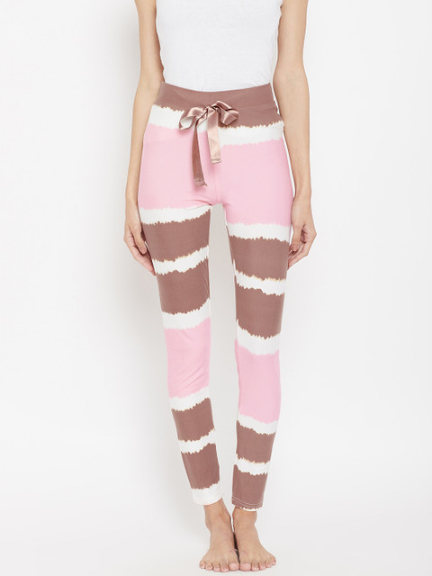 

Sweet Dreams Women Pink & Brown Colorblocked Lounge Pants
