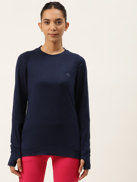 

Sweet Dreams Women Navy Blue Solid Round Neck T-shirt