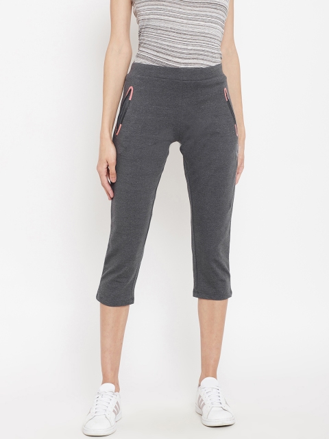 

Sweet Dreams Women Charcoal Grey Solid Regular Fit Capris