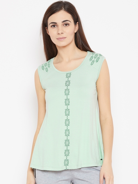 

Sweet Dreams Women Green Printed Lounge T-shirt