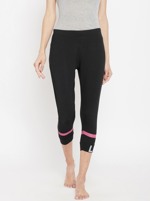 

Sweet Dreams Women Charcoal Grey Melange Solid Athleisure Capris, Black