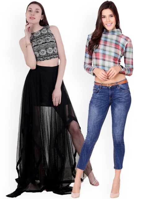 

SCORPIUS Women Pack of 2 Tops, Black