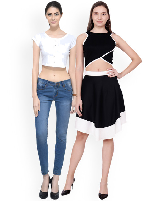

Scorpius Women Pack of 2 Crop Tops, White