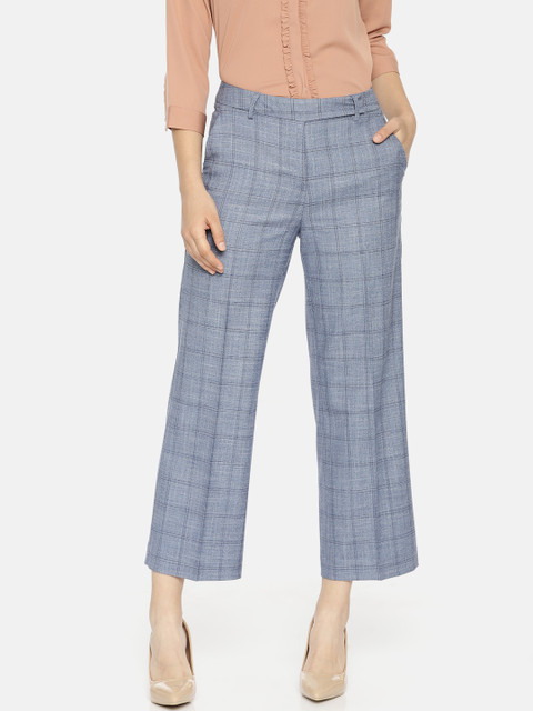 

Van Heusen Woman Women Blue Checked Trousers