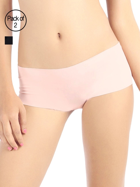 

Candyskin Women Pack of 2 Solid Hipsters, Pink