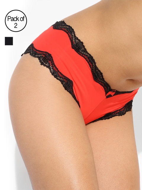 

Candyskin Women Pack of 2 Solid Briefs, Black