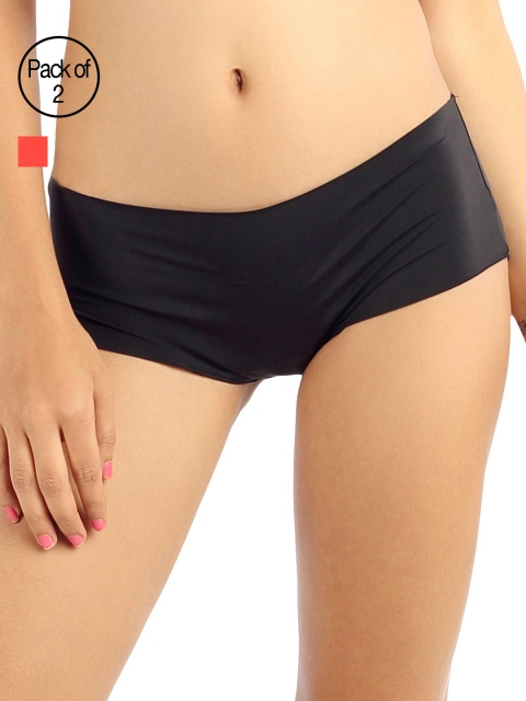 

Candyskin Women Pack of 2 Solid Briefs, Black