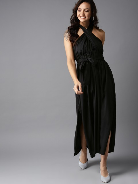 

HERE&NOW Women Black Solid Maxi Dress