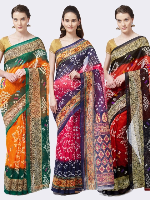 

Rajesh Silk Mills Women Pack of 3 Printed Sarees, Yellow